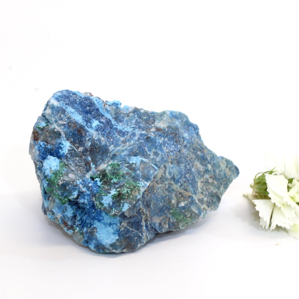 Quantum quattro crystal chunk with dioptase formations | ASH&STONE Crystals Shop 