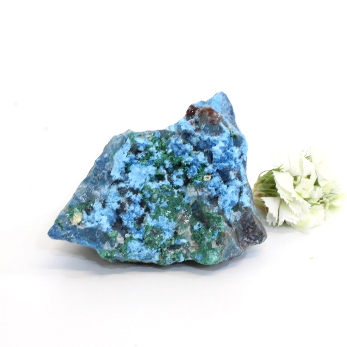 Quantum quattro crystal chunk with dioptase formations | ASH&STONE Crystals Shop 