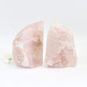 Large rose quartz crystal bookends | ASH&STONE Crystals Shop Auckland NZ