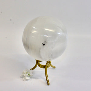 Large selenite crystal sphere on stand 2.3kg | ASH&STONE Crystals Shop Auckland NZ