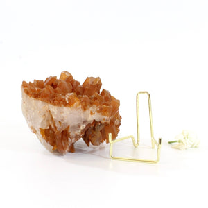 Large tangerine quartz crystal cluster with stand | ASH&STONE Crystals Shop Auckland NZ