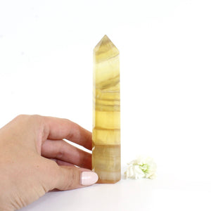 Yellow fluorite crystal tower | ASH&STONE Crystals Shop Auckland NZ