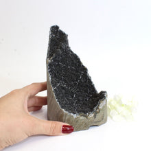 Load image into Gallery viewer, Large black amethyst crystal druzy with cut base | ASH&amp;STONE Crystals Shop Auckland NZ
