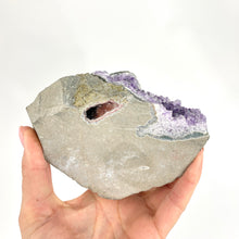 Load image into Gallery viewer, Large Crystals NZ: Large amethyst crystal cluster with black amethyst cave
