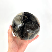 Load image into Gallery viewer, Large Crystals NZ: Large black Septarian crystal with geode 2.7kg
