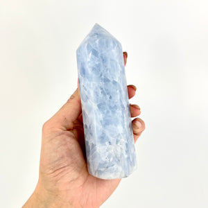 Crystals NZ: Large blue calcite polished crystal generator