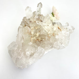 Large Crystals NZ: Large clear quartz crystal cluster with chlorite inclusions 2.2kg