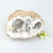Load image into Gallery viewer, Large crystals NZ: Large clear quartz crystal geode half 1.97kg
