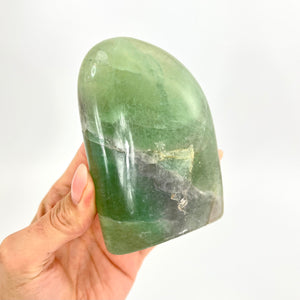 Large Crystals NZ: Large green fluorite crystal polished free form