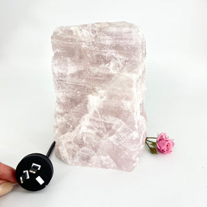 Large crystals NZ: Large rose quartz crystal lamp 4.3kg