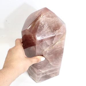 Extra large high-grade dark rose quartz crystal tower 13.68kg | ASH&STONE Collector's Crystals Shop