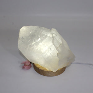 Large clear quartz crystal chunk on LED lamp base 2.09kg | ASH&STONE Crystals Auckland NZ