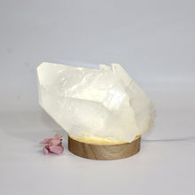 Load image into Gallery viewer, Large clear quartz crystal chunk on LED lamp base 2.09kg | ASH&amp;STONE Crystals Auckland NZ
