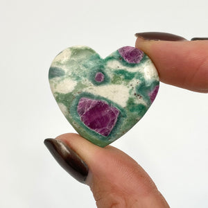 Ruby in fuchsite crystal heart - rare