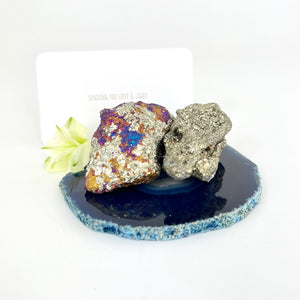 Xmas gift packs NZ: Bespoke crystal peacock & pyrite pack